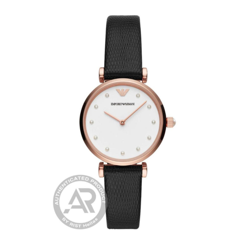 Emporio Armani Gianni T-Bar Black Leather Strap AR11270 Emporio Armani Gianni T-Bar Black Leather Strap AR11270