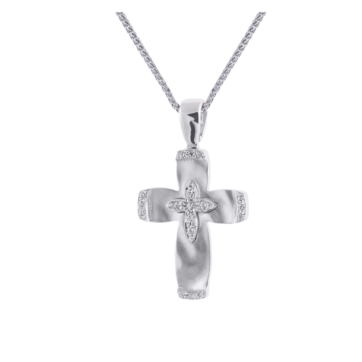 ΣΤΑΥΡΟΣ ΧΕΙΡΟΠΟΙΗΤΟΣ ΜΕ ΑΛΥΣΙΔΑ ΑΠΟ 14 ΚΑΡΑΤΙΑ ΛΕΥΚΟΧΡΥΣΟ ΜΕ ΖΙΡΓΚΟΝ