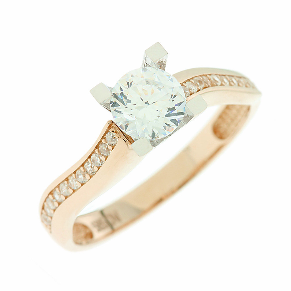 ΜΟΝΟΠΕΤΡΟ 14 ΚΑΡΑΤΙΑ ΡΟΖ ΧΡΥΣΟ ΚΑΙ ΛΕΥΚΟΧΡΥΣΟ ΜΕ ΖΙΡΓΚΟΝ