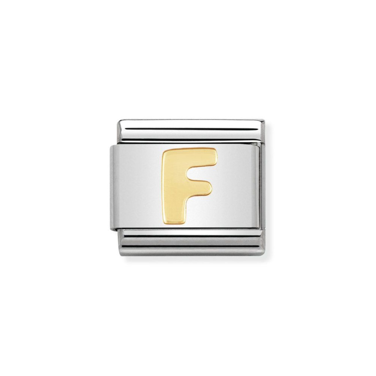 NOMINATION COMPOSABLE CLASSIC LINK LETTER F IN 18K GOLD 030101/06