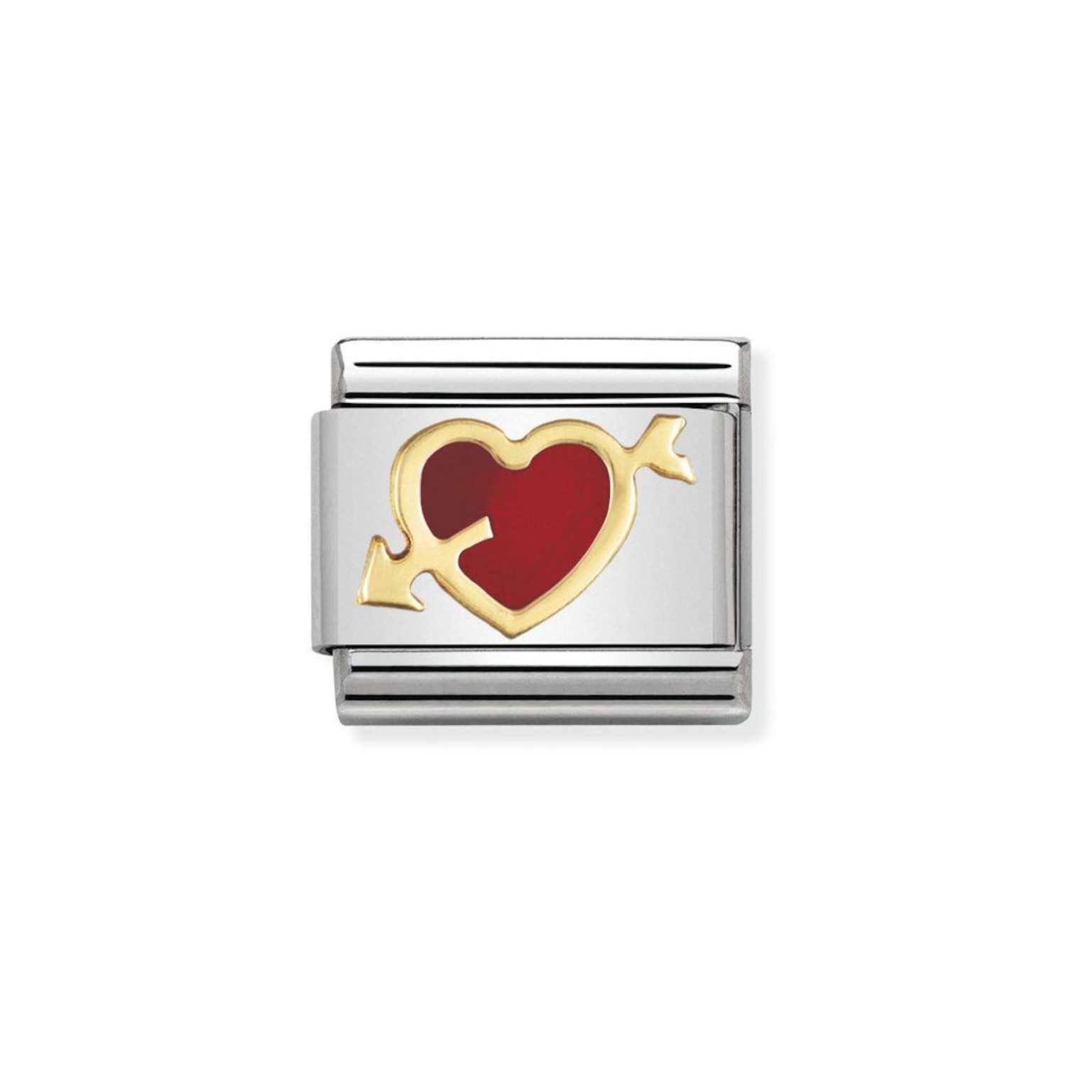 NOMINATION COMPOSABLE CLASSIC LINK HEART WITH ARROW IN 18K GOLD 030207/12