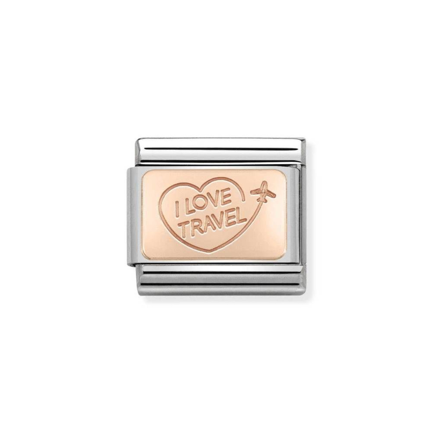 NOMINATION COMPOSABLE CLASSIC LINK  I LOVE TRAVEL IN 9K ROSE GOLD 430110/02