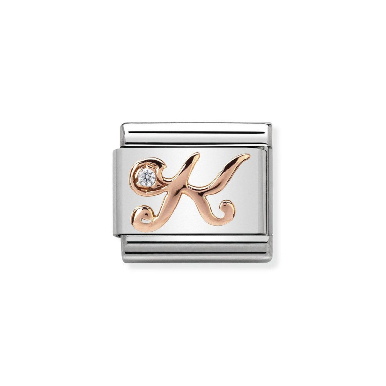 NOMINATION COMPOSABLE CLASSIC LINK LETTER K IN 9K ROSE GOLD 430310/11