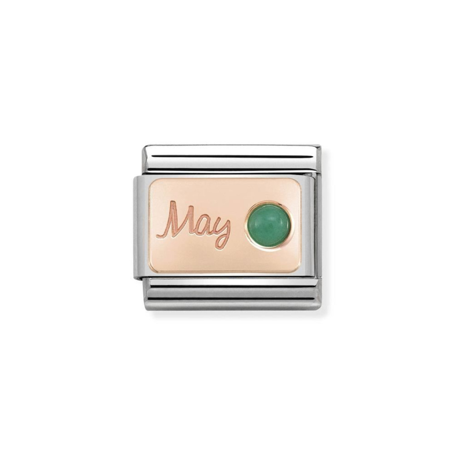 NOMINATION COMPOSABLE CLASSIC LINK MAY WITH EMERALD IN 9K ROSE GOLD 430508/05