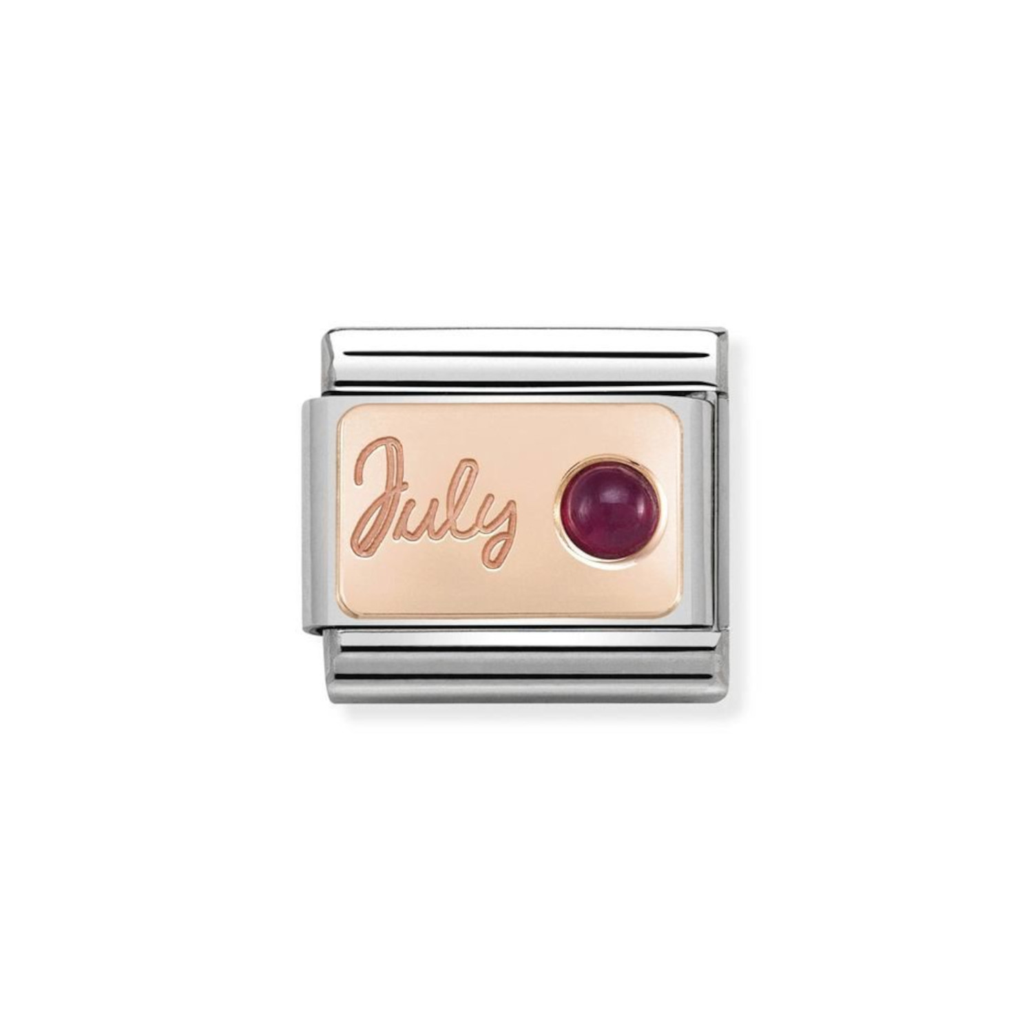 NOMINATION COMPOSABLE CLASSIC LINK JULY WITH RUBY IN 9K ROSE GOLD 430508/07