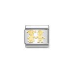 NOMINATION COMPOSABLE CLASSIC LINK SISTER AND BROTHER IN 18K GOLD 030162/69