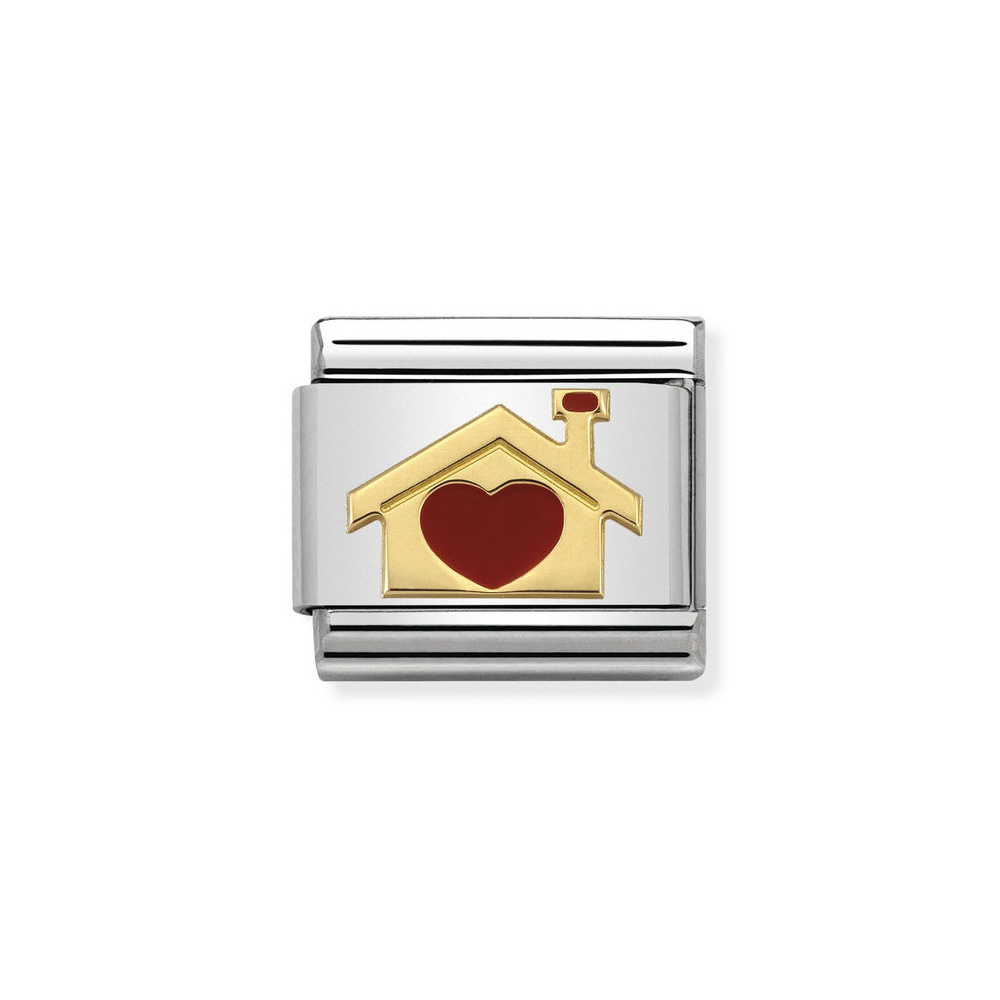 NOMINATION COMPOSABLE CLASSIC LINK HOME WITH HEART IN 18K GOLD 030283/07 NOMINATION COMPOSABLE CLASSIC LINK HOME WITH HEART IN 18K GOLD 030283/07