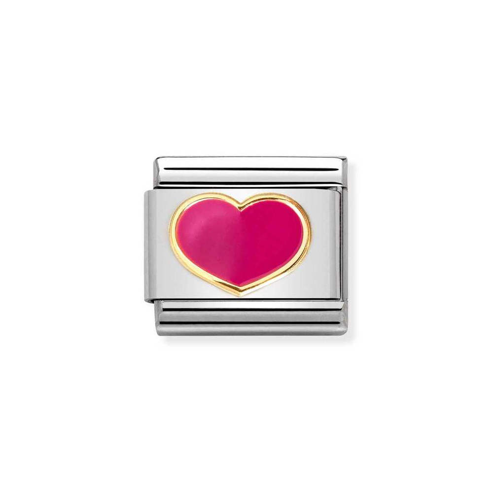 NOMINATION COMPOSABLE CLASSIC LINK FUCHSIA HEART IN 18K GOLD 030283/24 NOMINATION COMPOSABLE CLASSIC LINK FUCHSIA HEART IN 18K GOLD 030283/24