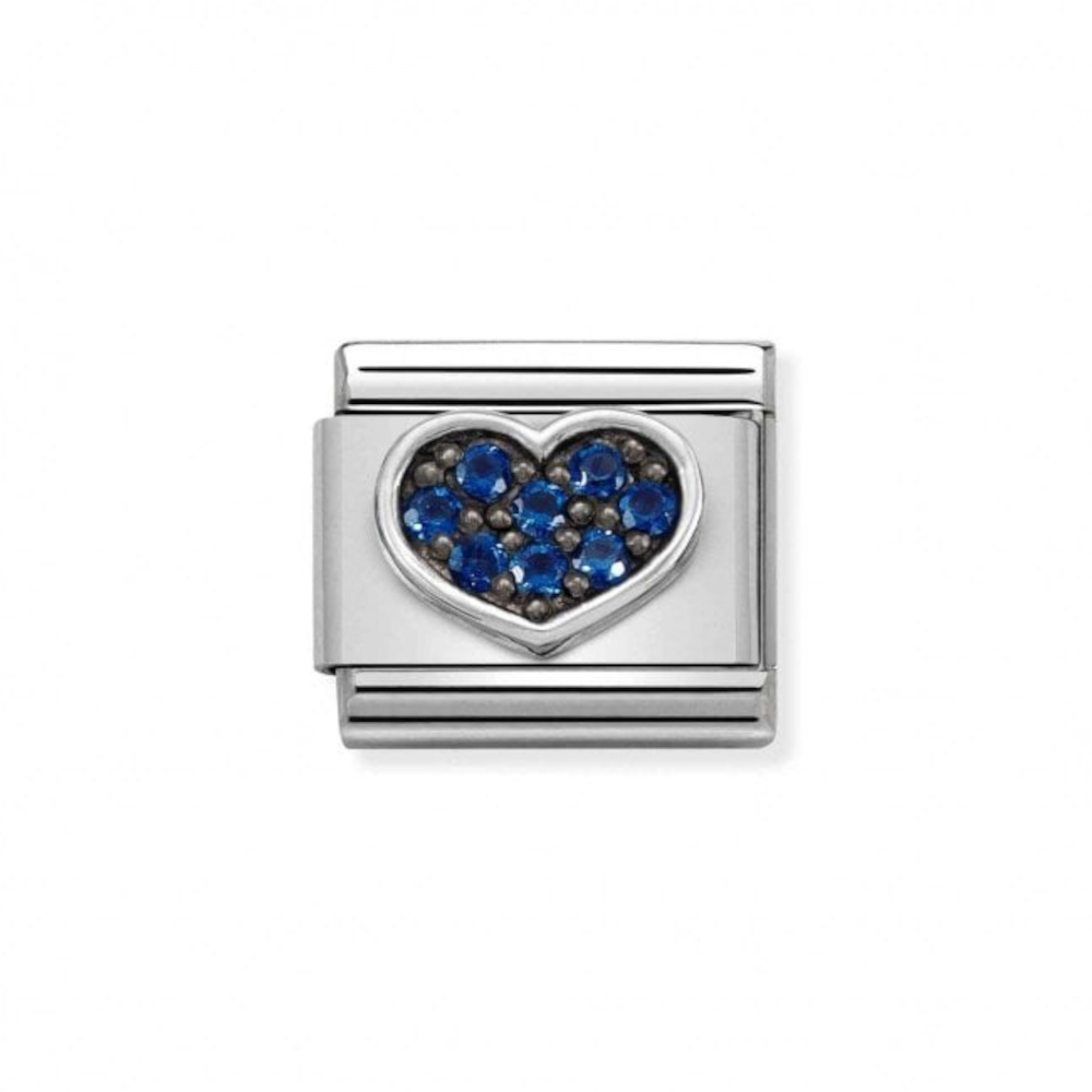 NOMINATION COMPOSABLE CLASSIC LINK BLUE HEART IN STERLING SILVER 330323/08 NOMINATION COMPOSABLE CLASSIC LINK BLUE HEART IN STERLING SILVER 330323/08