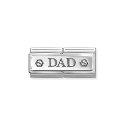 NOMINATION COMPOSABLE CLASSIC DOUBLE LINK DAD WITH SCREWS IN STERLING SILVER 330710/48