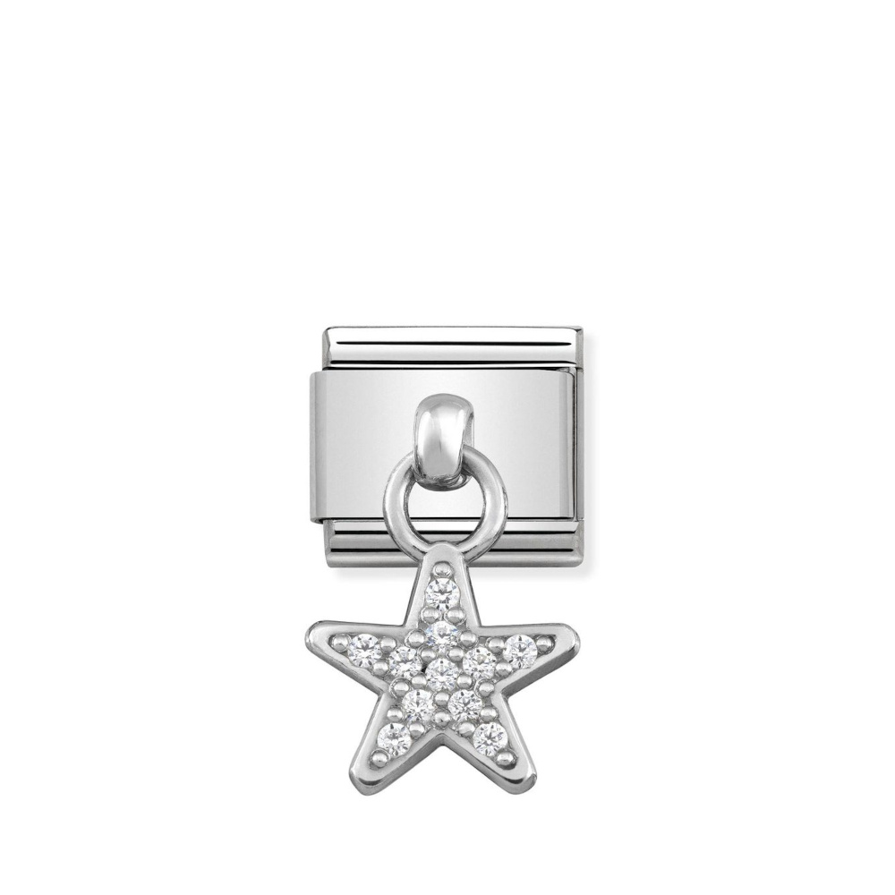 NOMINATION COMPOSABLE CLASSIC LINK CUBIC ZIRCONIA STAR IN STERLING SILVER 331800/05 NOMINATION COMPOSABLE CLASSIC LINK CUBIC ZIRCONIA STAR IN STERLING SILVER 331800/05
