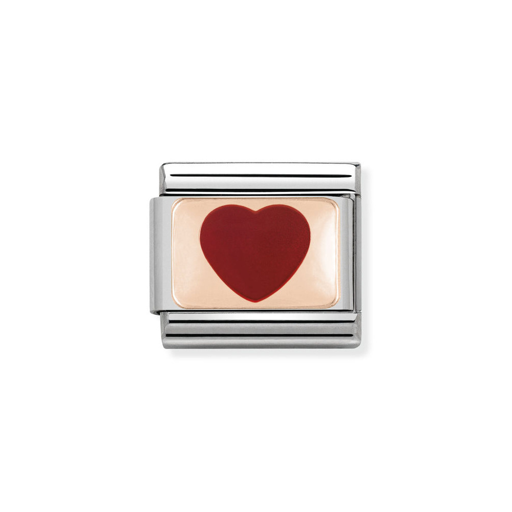 NOMINATION COMPOSABLE CLASSIC LINK RED HEART IN 9K ROSE GOLD 430201/14 NOMINATION COMPOSABLE CLASSIC LINK RED HEART IN 9K ROSE GOLD 430201/14