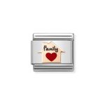 NOMINATION COMPOSABLE CLASSIC LINK RED HEART HOUSE IN 9K ROSE GOLD 430202/11