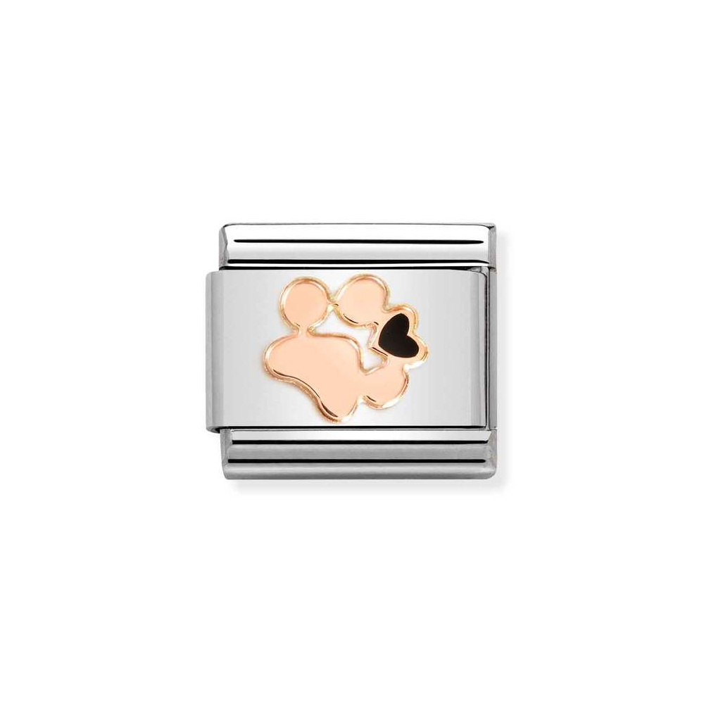 NOMINATION COMPOSABLE CLASSIC LINK DOG PAWPRINT IN 9K ROSE GOLD 430202/18 NOMINATION COMPOSABLE CLASSIC LINK DOG PAWPRINT IN 9K ROSE GOLD 430202/18