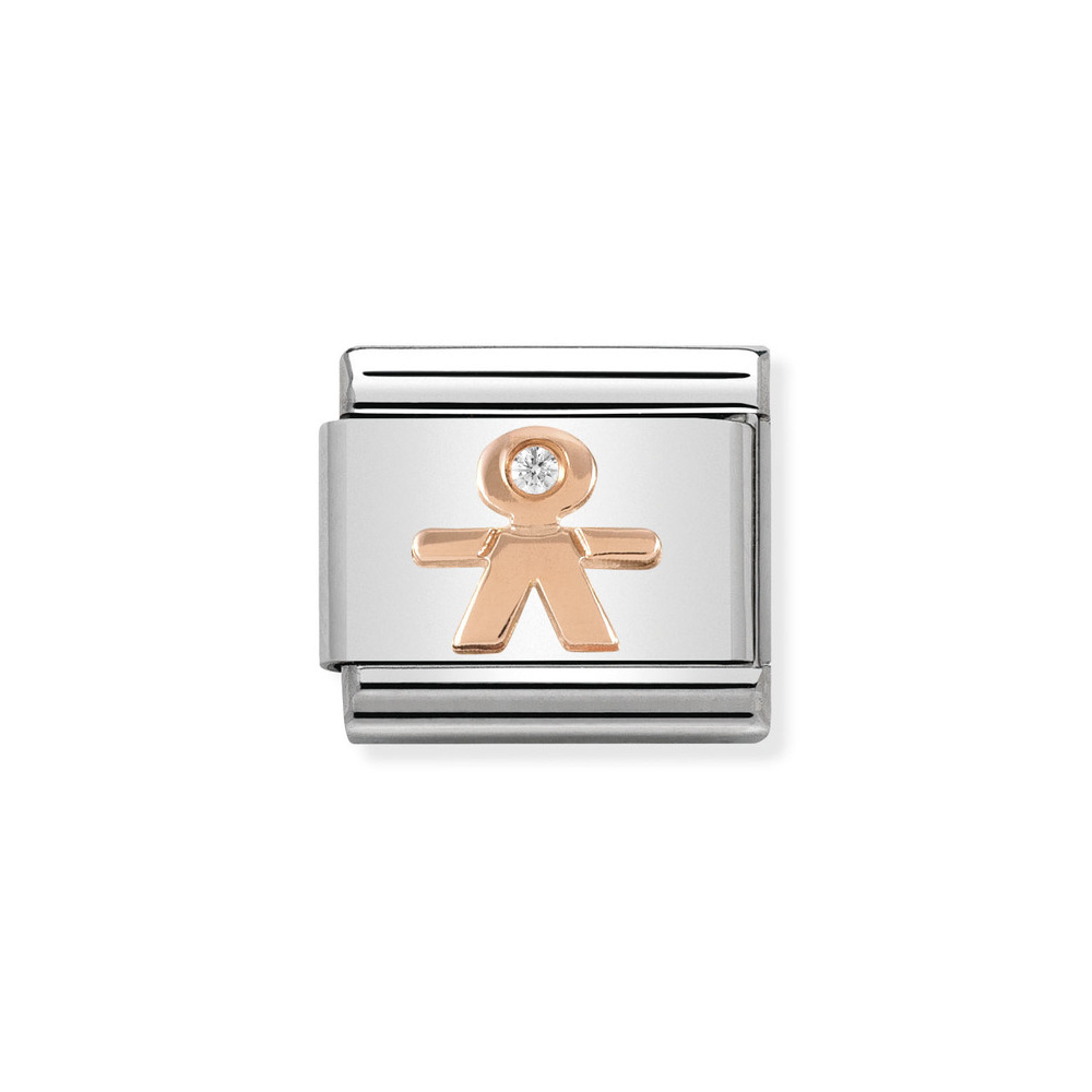NOMINATION COMPOSABLE CLASSIC LINK LITTLE BOY IN 9K ROSE GOLD 430305/08 NOMINATION COMPOSABLE CLASSIC LINK LITTLE BOY IN 9K ROSE GOLD 430305/08