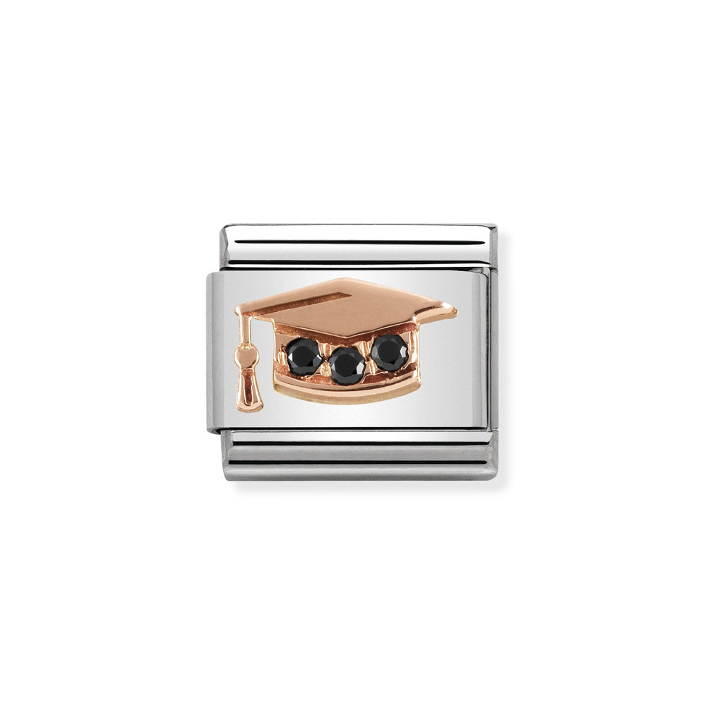 NOMINATION COMPOSABLE CLASSIC LINK GRADUATION HAT IN 9K ROSE GOLD 430305/11 NOMINATION COMPOSABLE CLASSIC LINK GRADUATION HAT IN 9K ROSE GOLD 430305/11