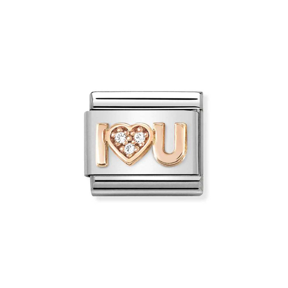 NOMINATION COMPOSABLE CLASSIC LINK I LOVE YOU IN 9K ROSE GOLD 430305/36 NOMINATION COMPOSABLE CLASSIC LINK I LOVE YOU IN 9K ROSE GOLD 430305/36