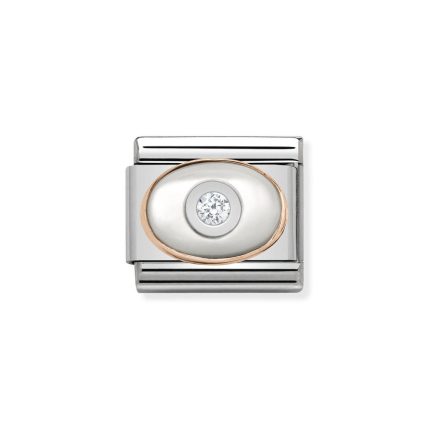 NOMINATION COMPOSABLE CLASSIC LINK WHITE MOTHER OF PEARL IN 9K ROSE GOLD 430504/01