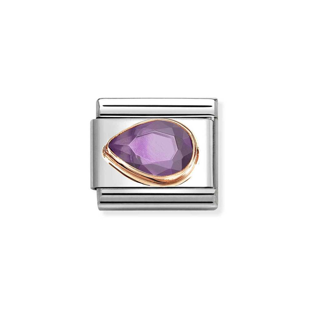 NOMINATION COMPOSABLE CLASSIC LINK VIOLET CZ DROP IN 9K ROSE GOLD 430605/001 NOMINATION COMPOSABLE CLASSIC LINK VIOLET CZ DROP IN 9K ROSE GOLD 430605/001
