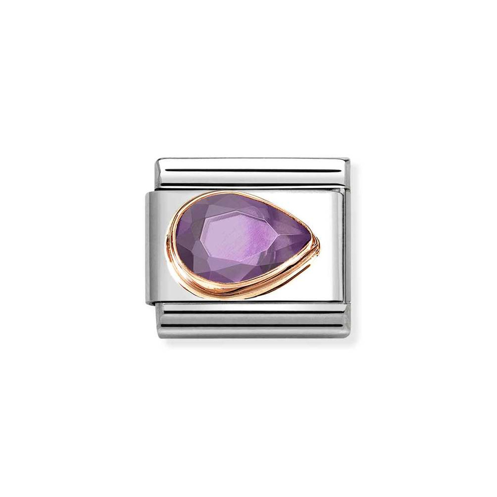 NOMINATION COMPOSABLE CLASSIC LINK VIOLET CZ DROP IN 9K ROSE GOLD 430606/001 NOMINATION COMPOSABLE CLASSIC LINK VIOLET CZ DROP IN 9K ROSE GOLD 430606/001