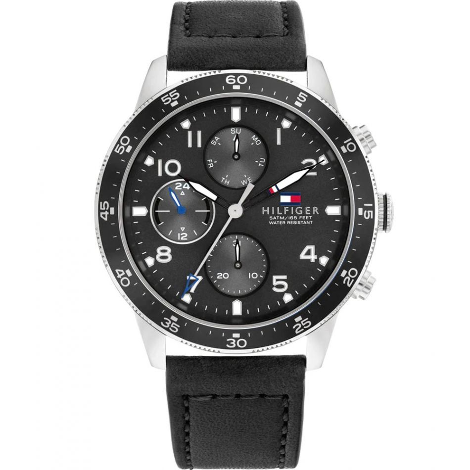 1791947_1 Tommy Hilfiger Jimmy Black Leather Strap 1791947