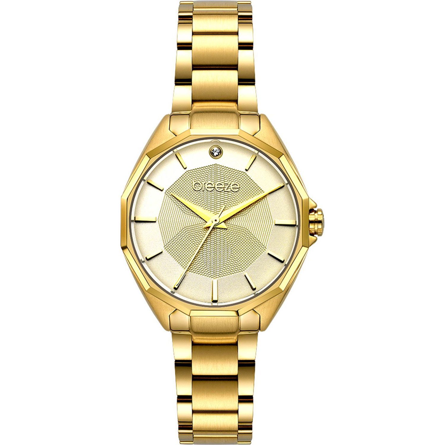 212151.2_1 Breeze Hermosa Crystals Gold Stainless Steel Bracelet 212151.2