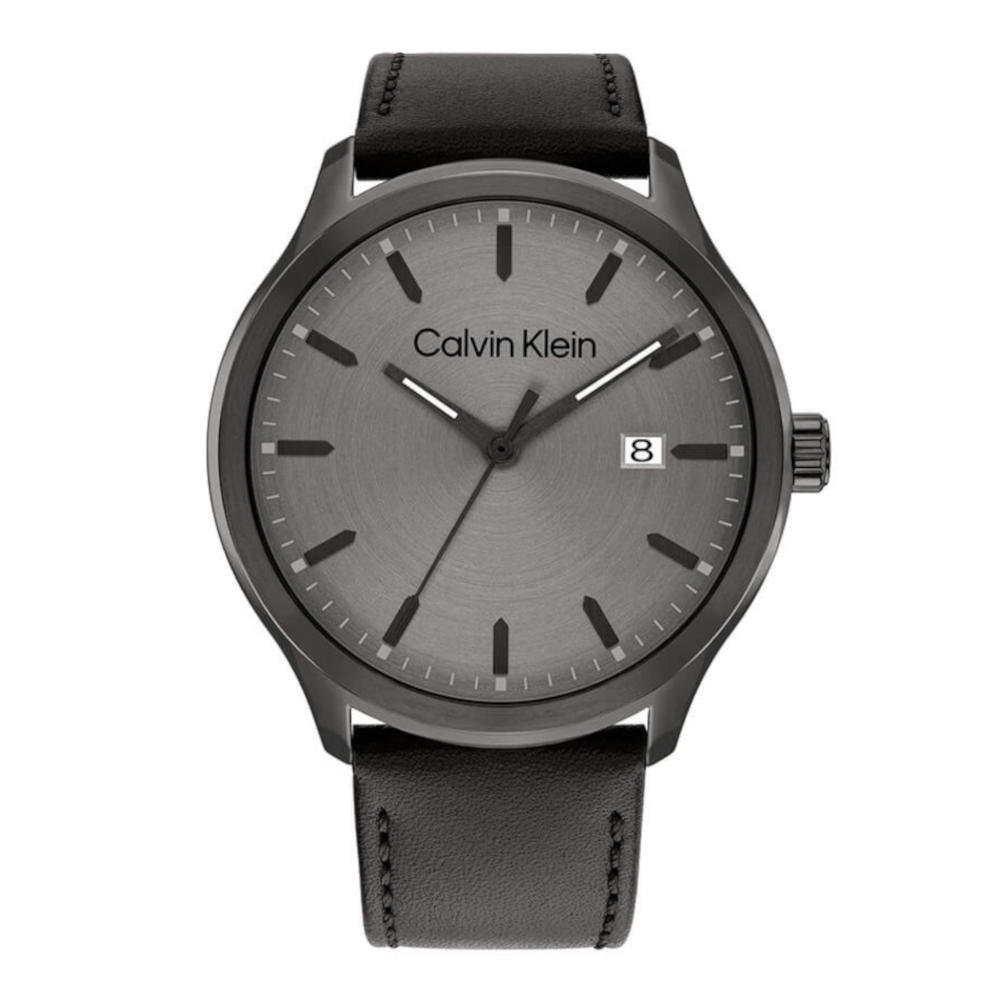 25200355 Calvin Klein Define Black Leather Strap 25200355