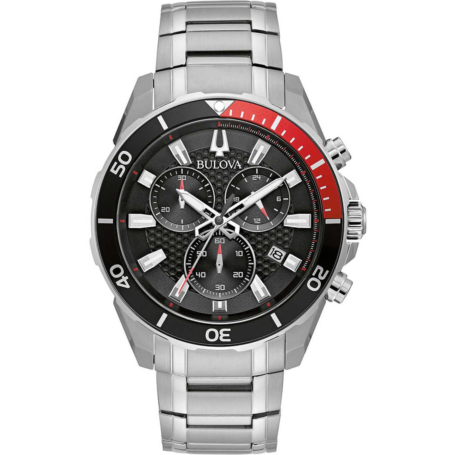 98B344_1 Bulova Sport Chronograph Stainless Steel Bracelet 98B344