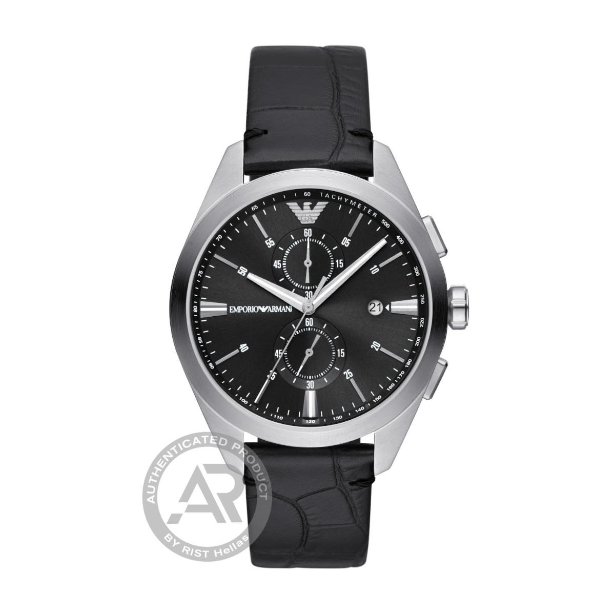 AR11542 Emporio Armani Claudio Black Leather Strap Chronograph AR11542