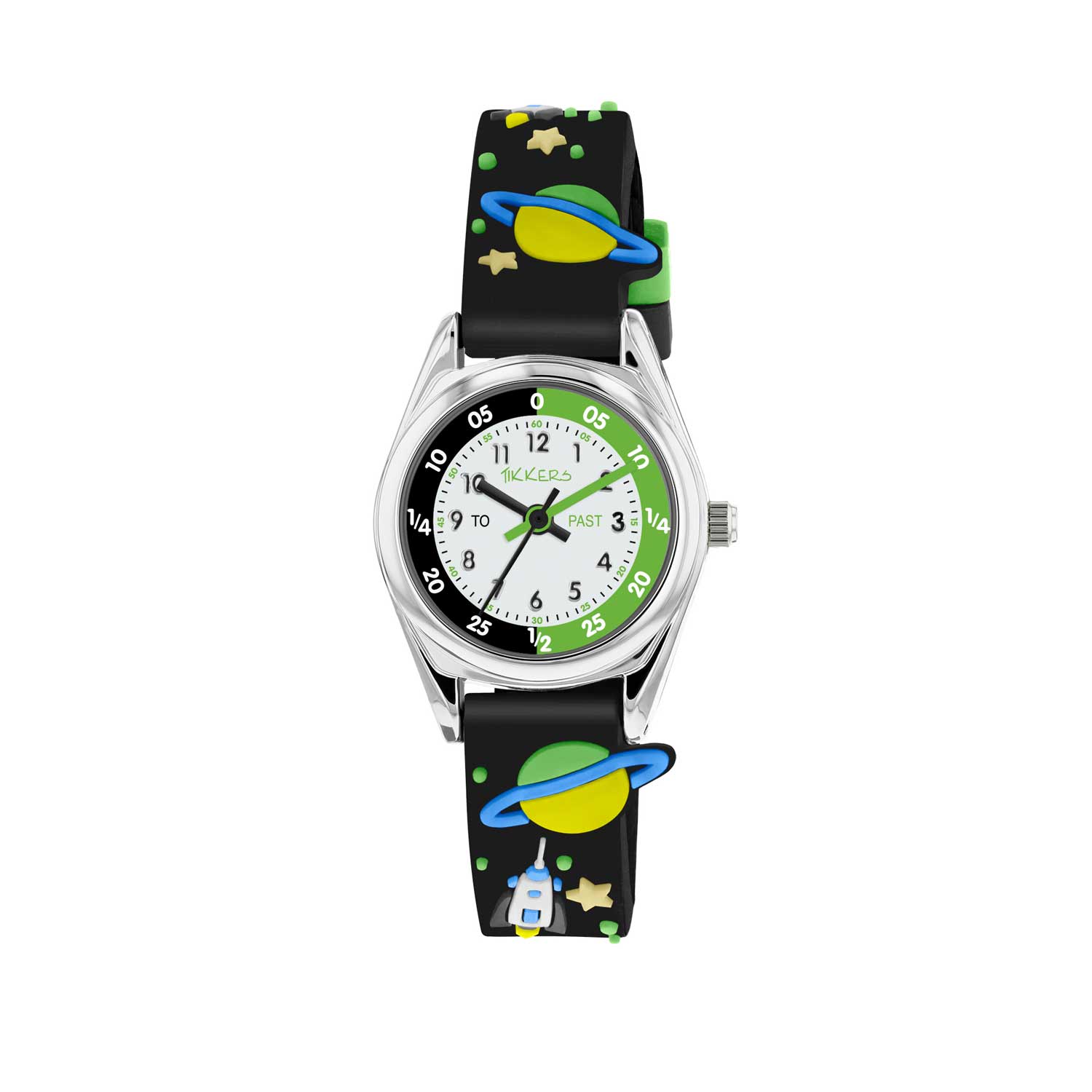 ATK0208 Tikkers Space Black Silicone Strap ATK0208