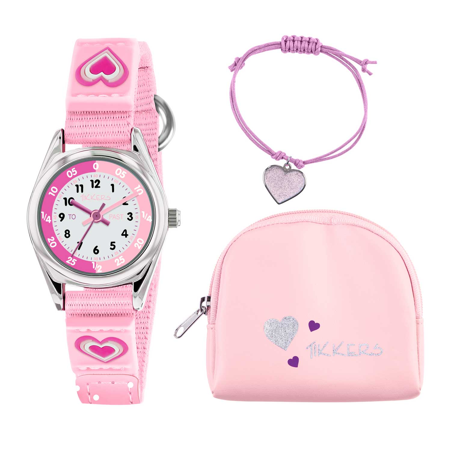 Tikkers Heart Pink Fabric Strap Gift Set ATK1031 Tikkers Heart Pink Fabric Strap Gift Set ATK1031