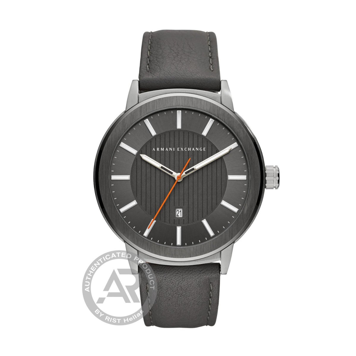 AX1462 Armani Exchange Maddox Stainless Steel Black Leather Strap AX1462