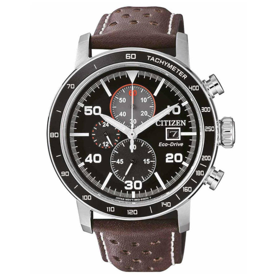 CA0641-24E Citizen Eco-Drive Chronograph Brown Leather Strap CA0641-24E