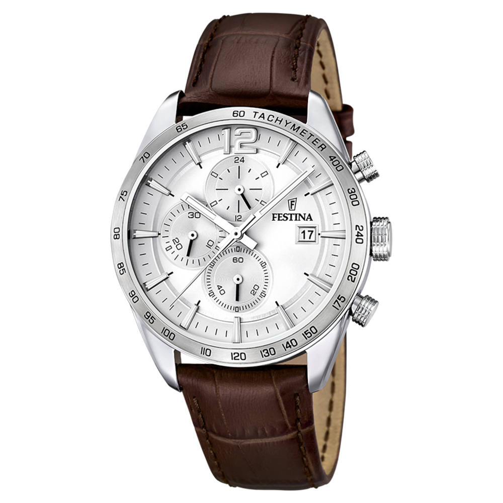 F16760_1 Festina Brown Leather Strap Chronograph F16760/1