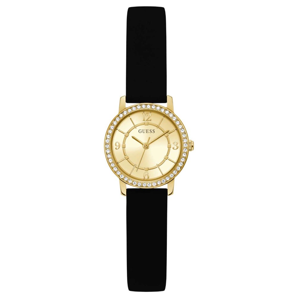 GW0469L3 Guess Melody Crystals Black Rubber Strap GW0469L3