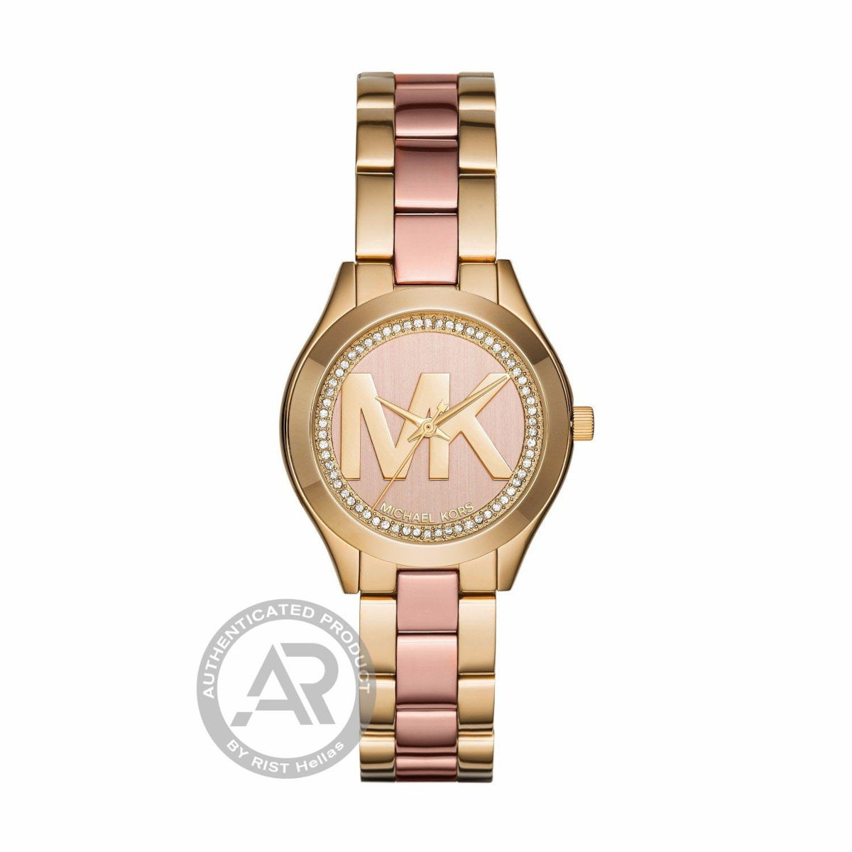 MK3650 Michael Kors Mini Slim Runway Two Tone Stainless Steel Bracelet MK3650