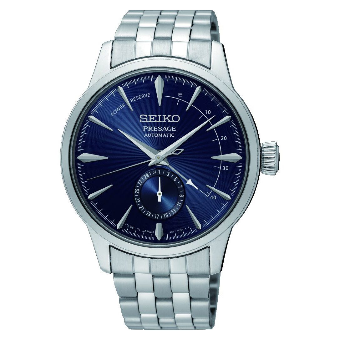 SSA347J1_1 Seiko Presage Automatic Cocktail Time "The Blue Moon" Silver Stainless Steel Bracelet SSA347J1