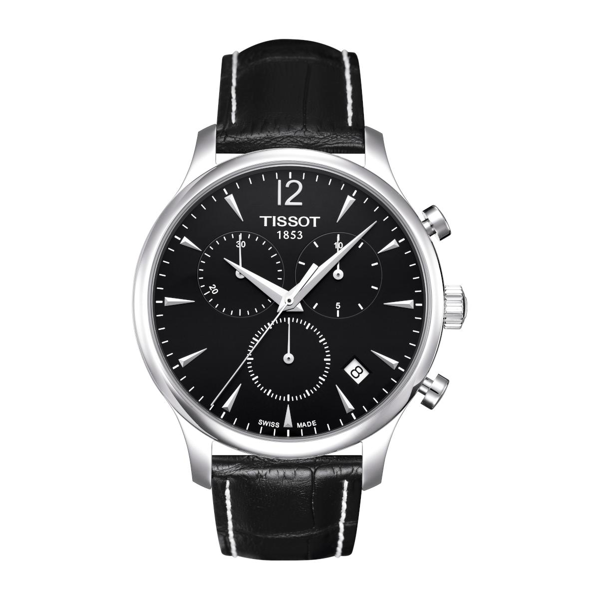 T063.617.16.057.00 Tissot T-Classic Tradition Black Leather Strap Chronograph T0636171605700