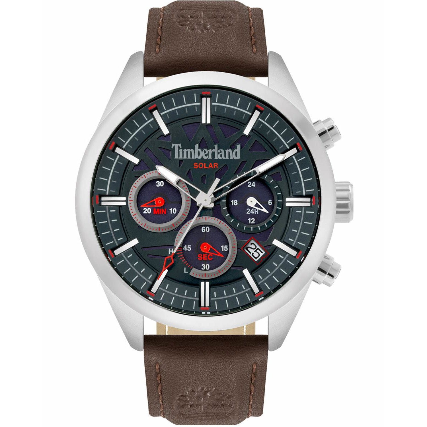 TBL15950JYS03_1 Timberland Thurlow Solar Brown Leather Strap TBL15950JYS/03