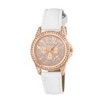 Tikkers Crystals White Leather Strap TK0129