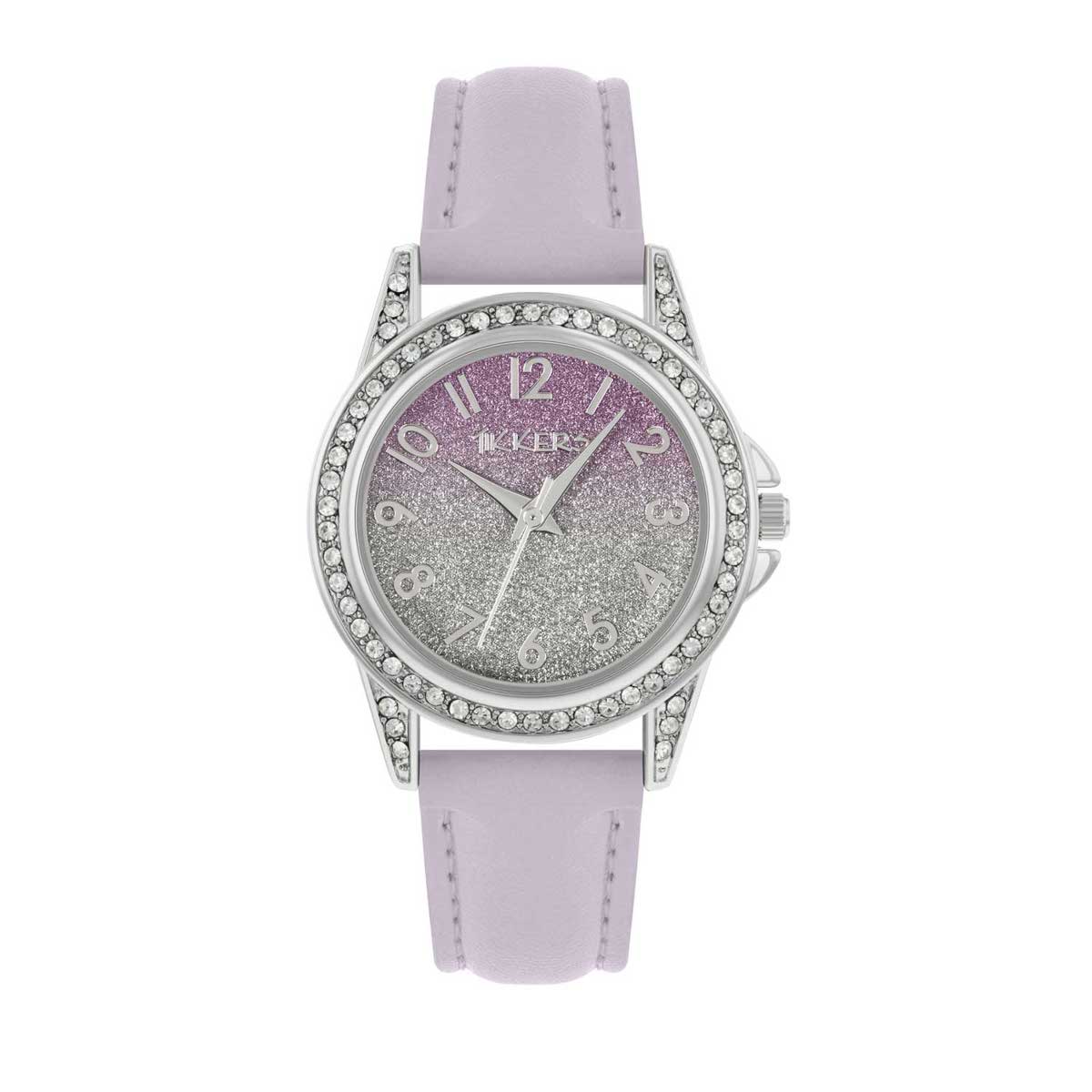 TK0191 Tikkers Crystals Purple Leather Strap TK0191