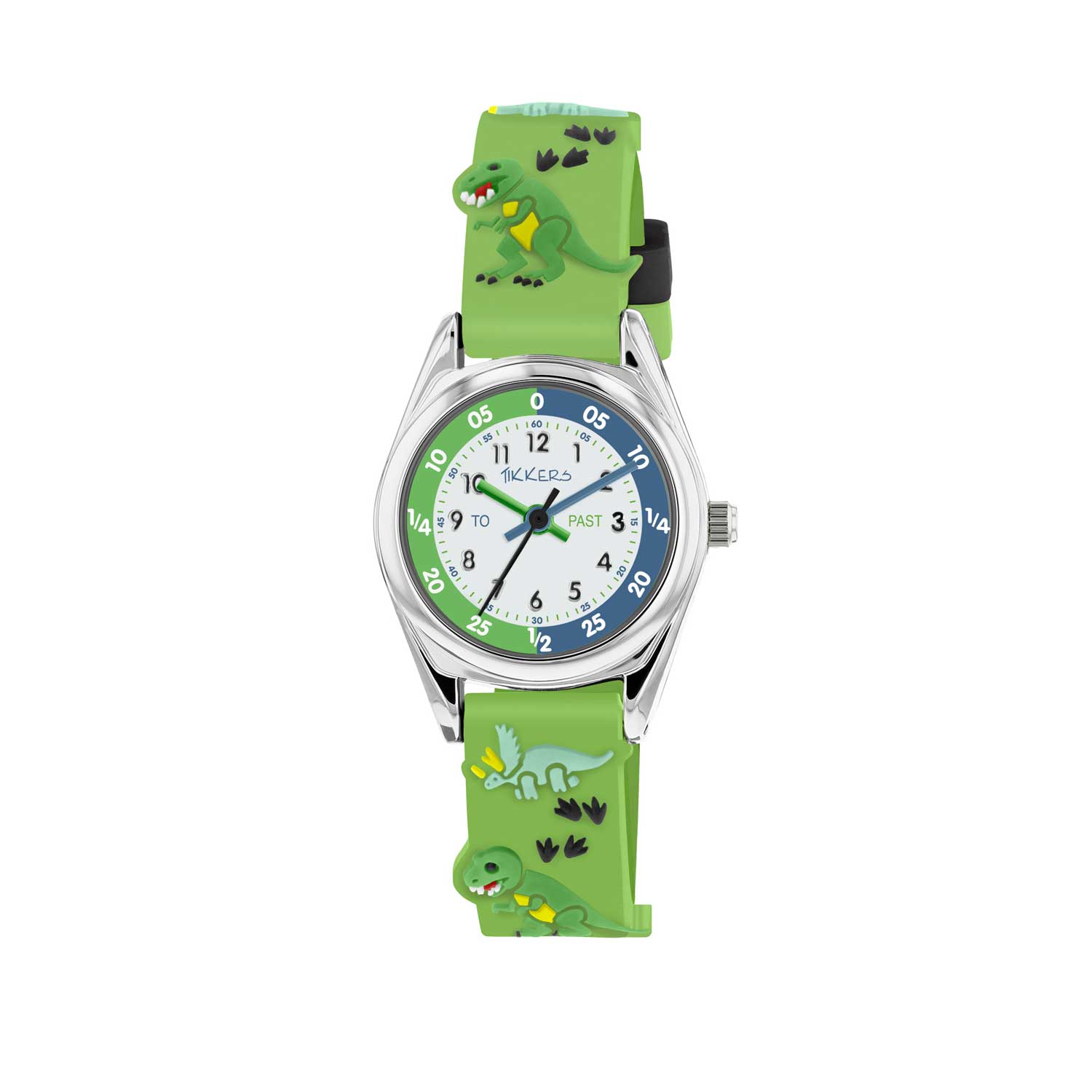 TK0207_A Tikkers Dinosaur Green Silicone Strap TK0207 - Image 1