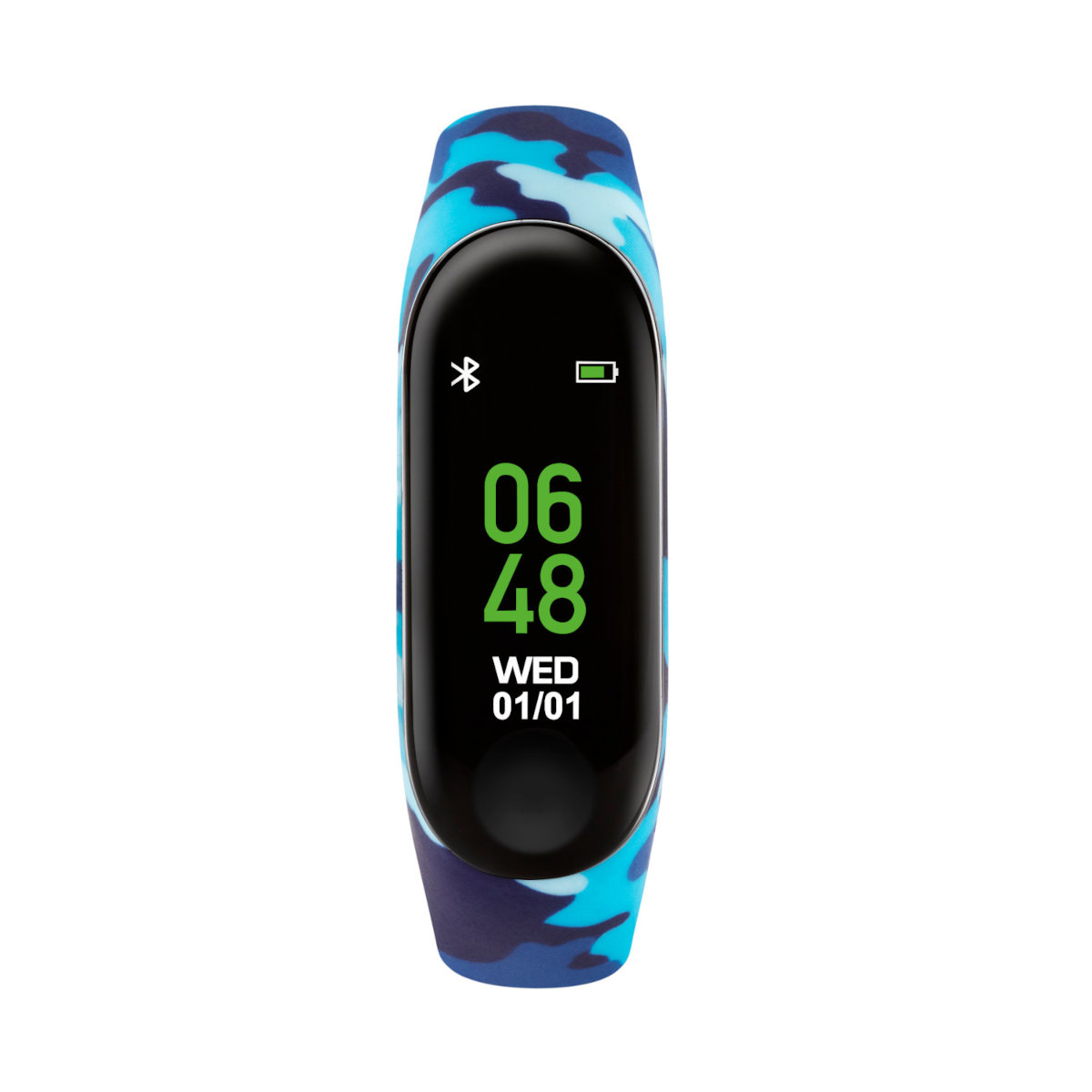 TKS01-0004 Tikkers Series 01 Blue Camouflage Silicone Strap Activity Tracker TKS01-0003