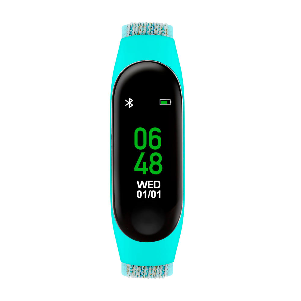 TKS01-0020 Tikkers Series 01 Turquoise Fabric Strap Activity Tracker TKS01-0020