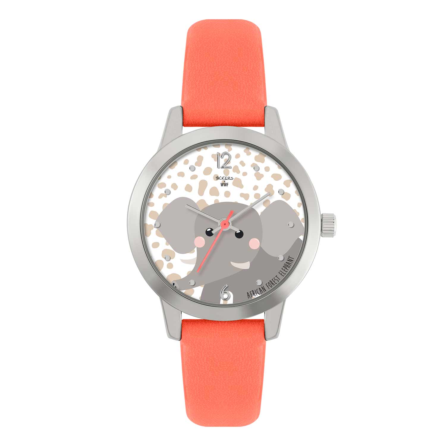 TKWWF007 Tikkers WWF Elephant Orange Leather Strap TKWWF007