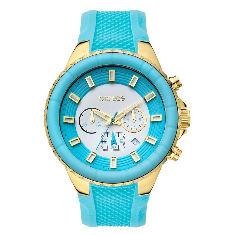 products-110091.8 BREEZE AIR HOLLYWOOD LIGHT BLUE RUBBER STRAP CHRONOGRAPH