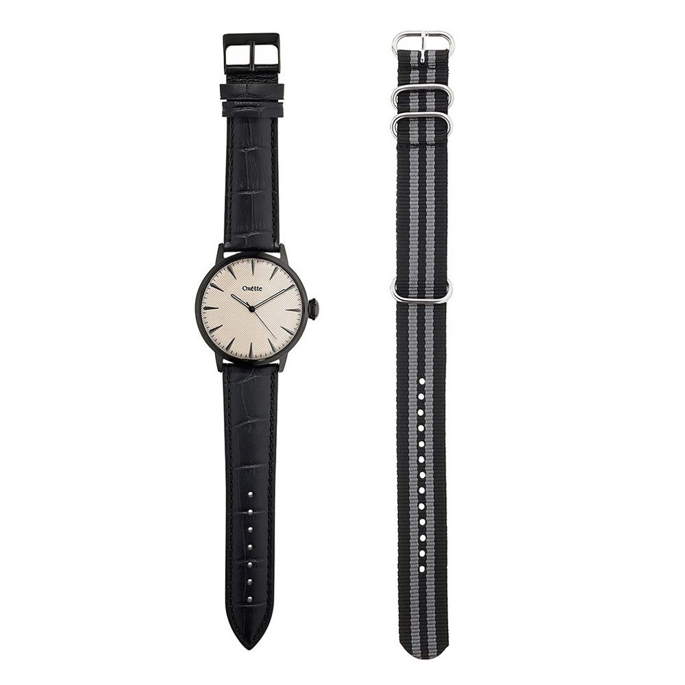 products-11X06-00469- OXETTE BLACK LEATHER STRAP