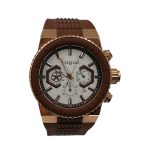 Vogue Rose Gold Brown Rubber Strap Chronograph 150141.6