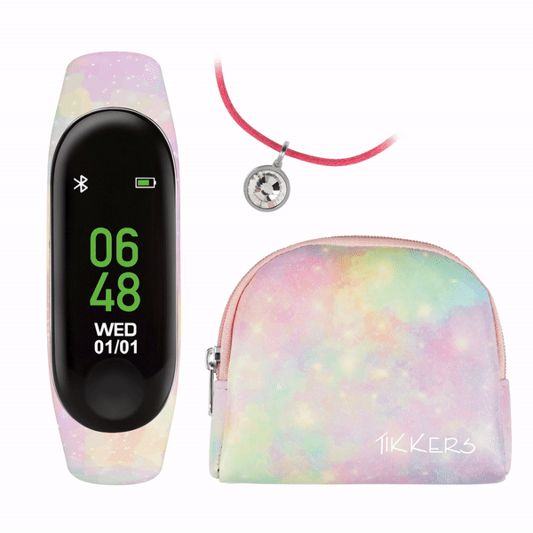 tks01-0014 Tikkers Galaxy Series 01 Pink Silicone Strap Activity Tracker Gift Set TKS01-0014