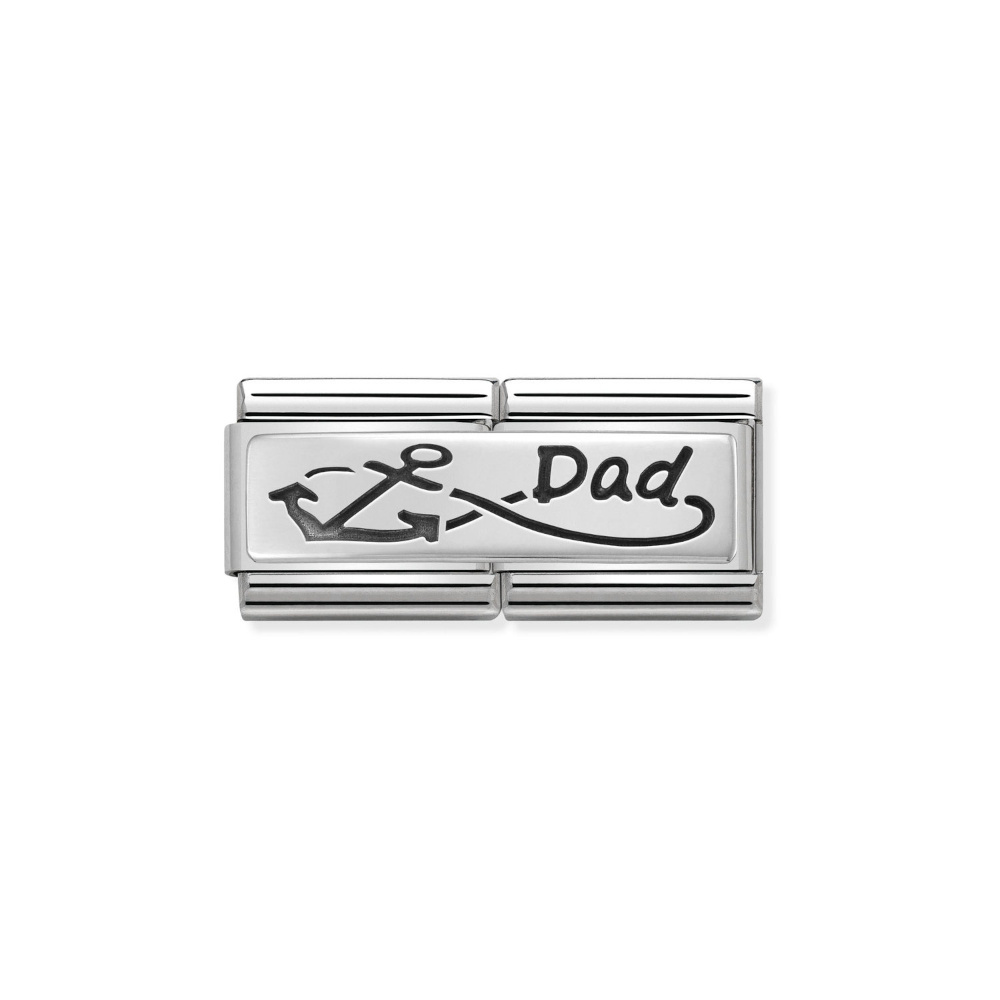 NOMINATION COMPOSABLE CLASSIC DOUBLE LINK INFINITY DAD IN STERLING SILVER WITH ENAMEL 330710/05 NOMINATION COMPOSABLE CLASSIC DOUBLE LINK INFINITY DAD IN STERLING SILVER WITH ENAMEL 330710/05